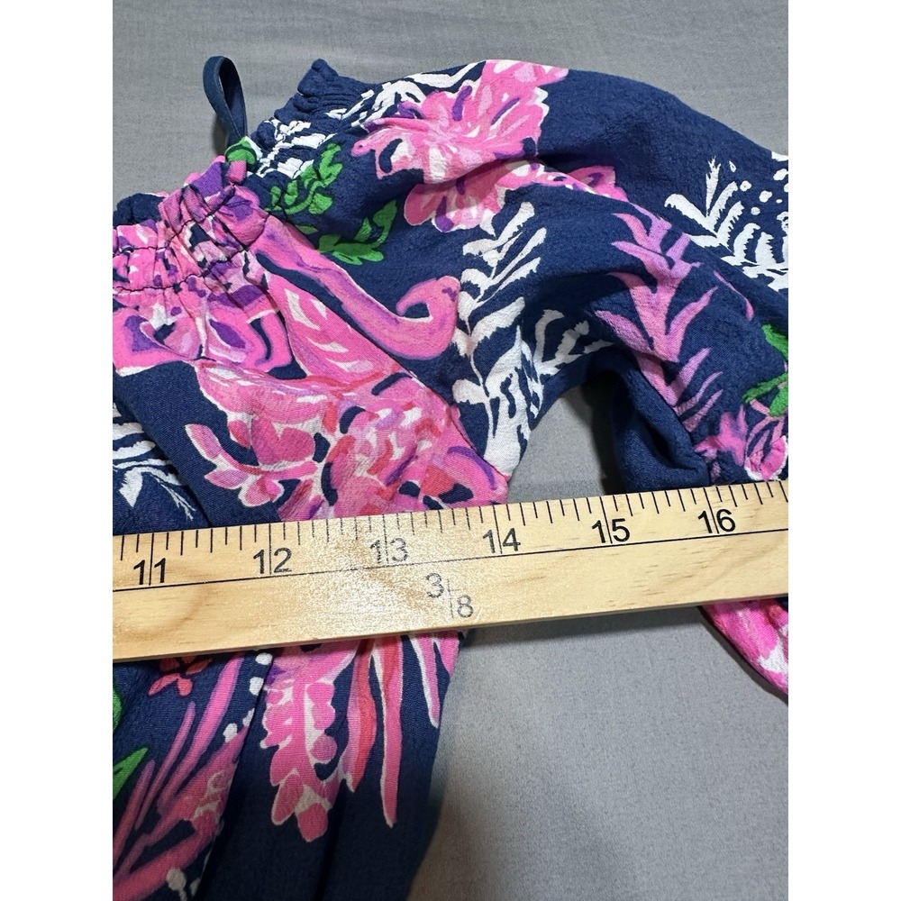 Lilly Pulitzer Ravyn Midi Dress Oyster Bay Navy Ruffle Your Feathers Sz XS - Picture 5 of 7